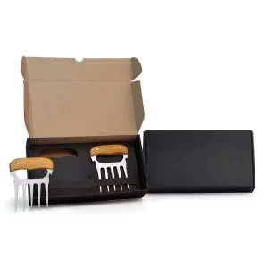 Garfos Com 5 Dentes Em Madeira - Inox - 11,5X14,5Cm - 2 Pçs