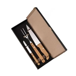 Kit De Facas Com Tamanho 7", 4" E Garfo - 3 Pçs
